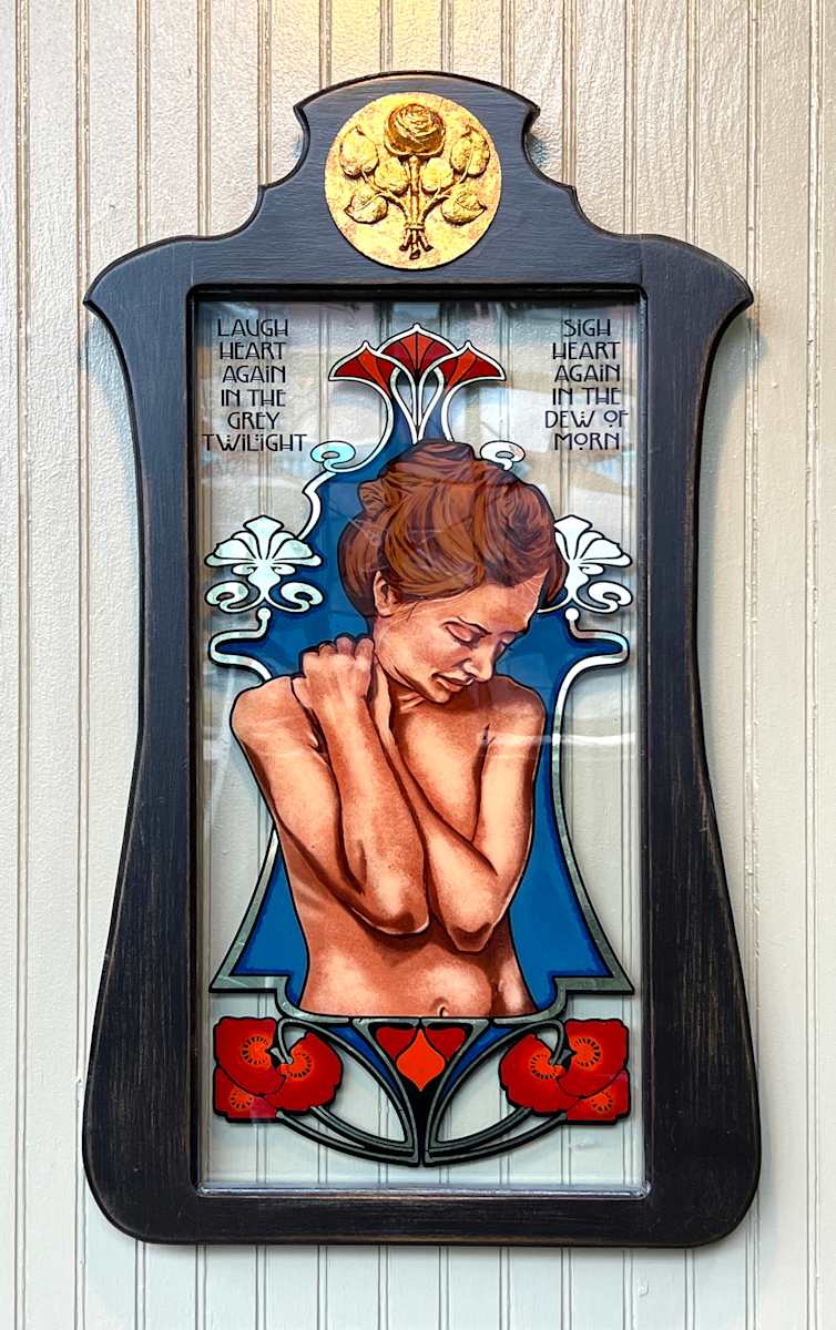 Yeats Nouveau by Sean Michael Felix  Image: Painted & Gilded Glass, Bespoke Wood Frame