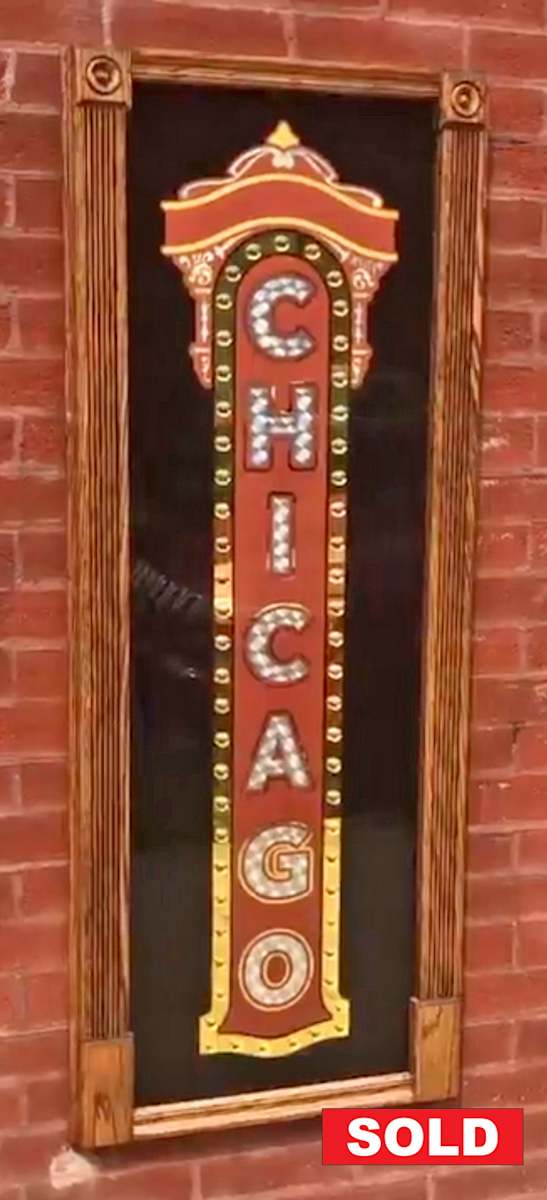 Chicago Theatre Marquee by Sean Michael Felix  Image: Reverse painted glass, bespoke frame