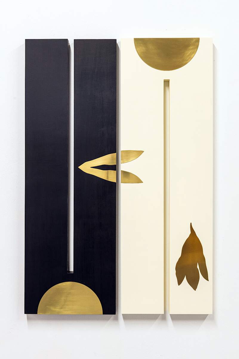 Split Meander (Ivory, Black, Brass) by Elspeth Schulze 
