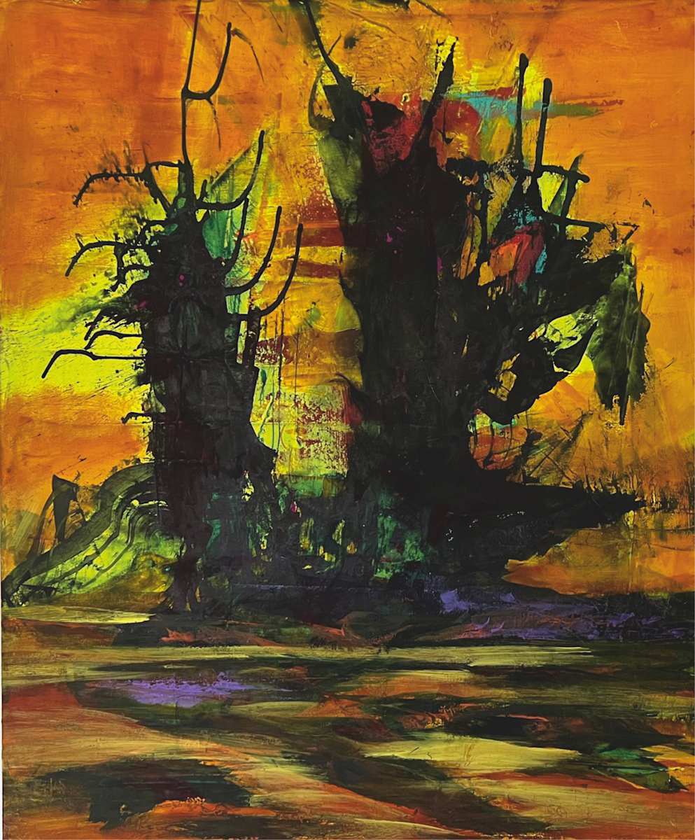 Living by the fjord II  acrylic on cotton, 120 cm x 100 cm x 3,5 cm by Elvira Heimann 