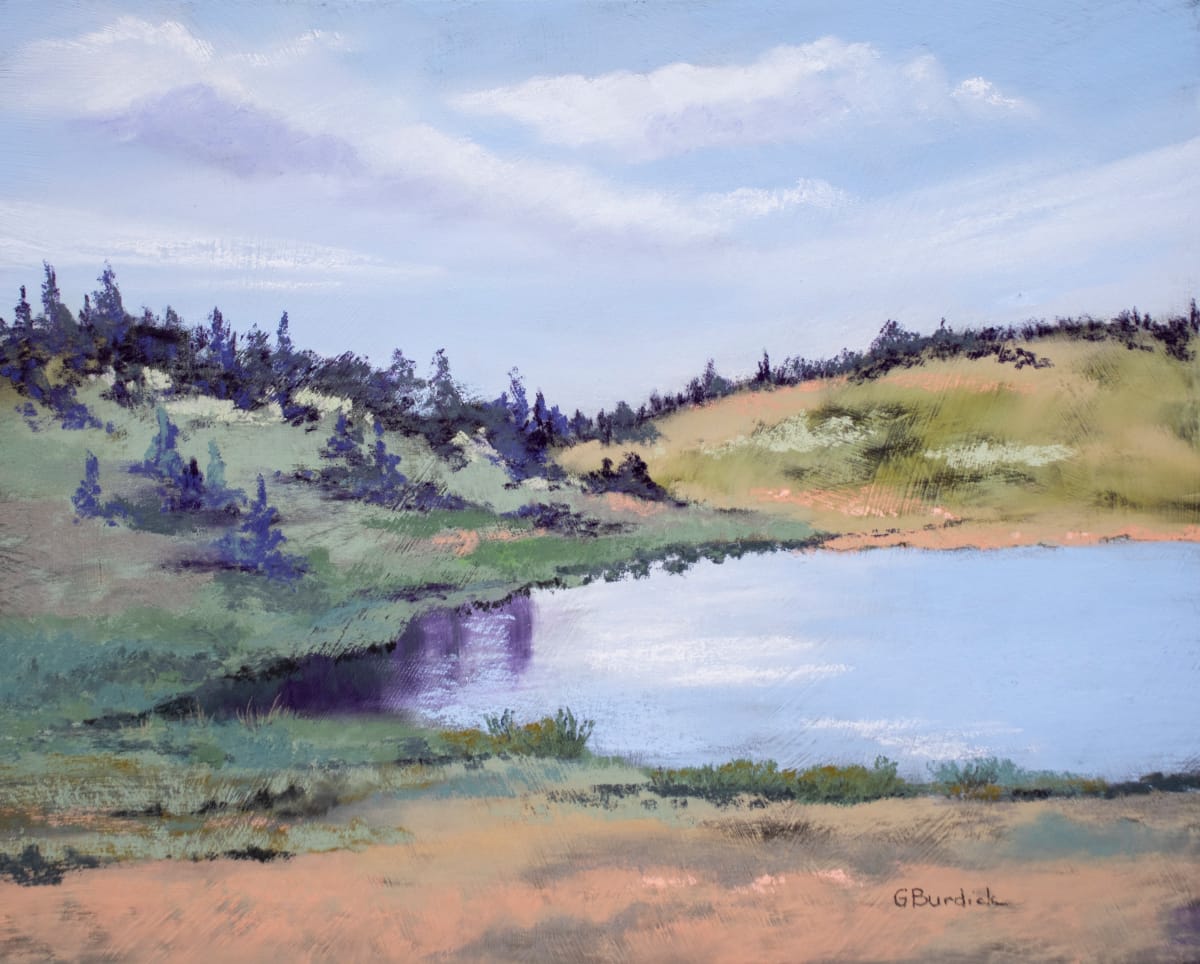 Beside the Mountain Lake by Ginny Burdick 