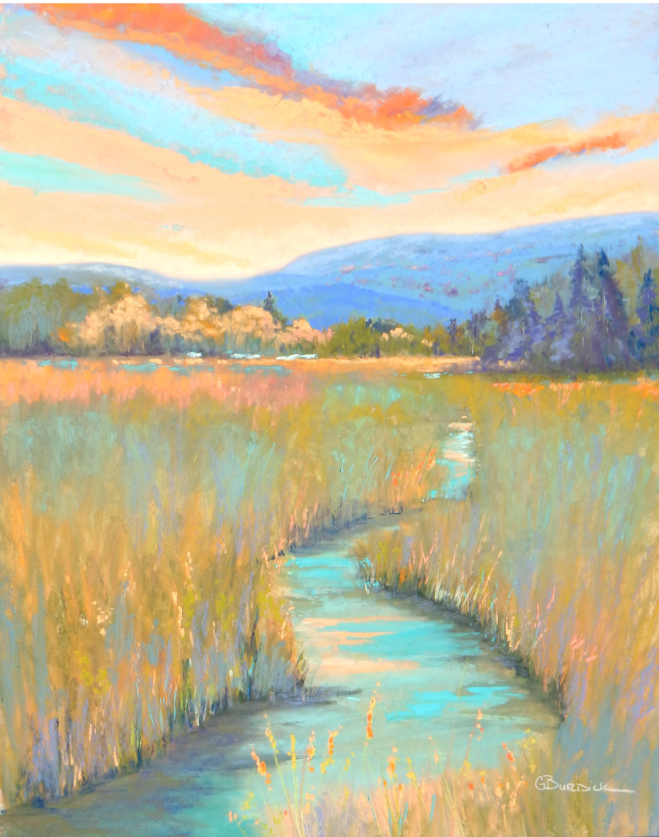 Early Walk at Sunset by Ginny Burdick 