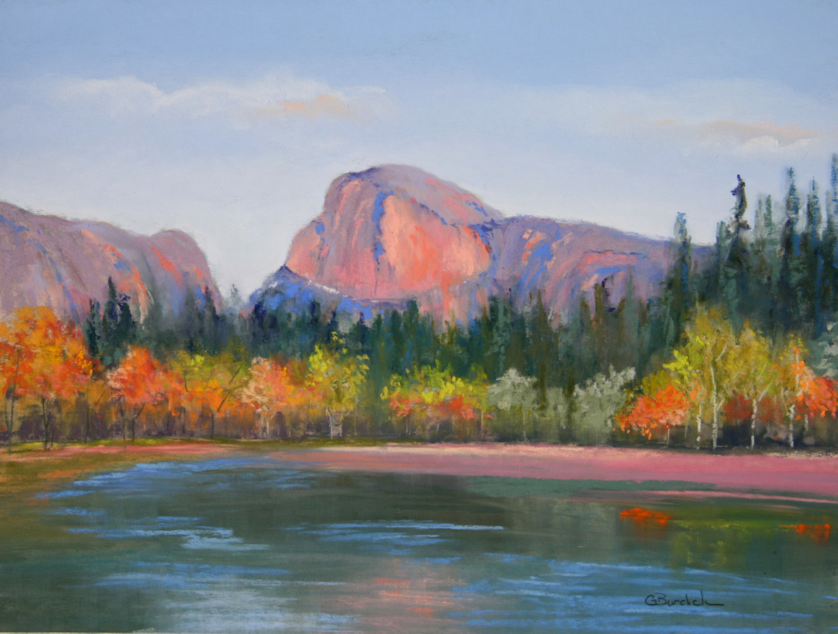 Half Dome in Fall Colors by Ginny Burdick 