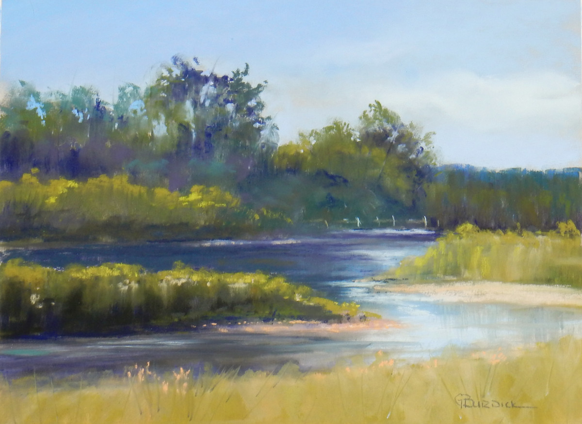 Slow Curve in the River by Ginny Burdick 