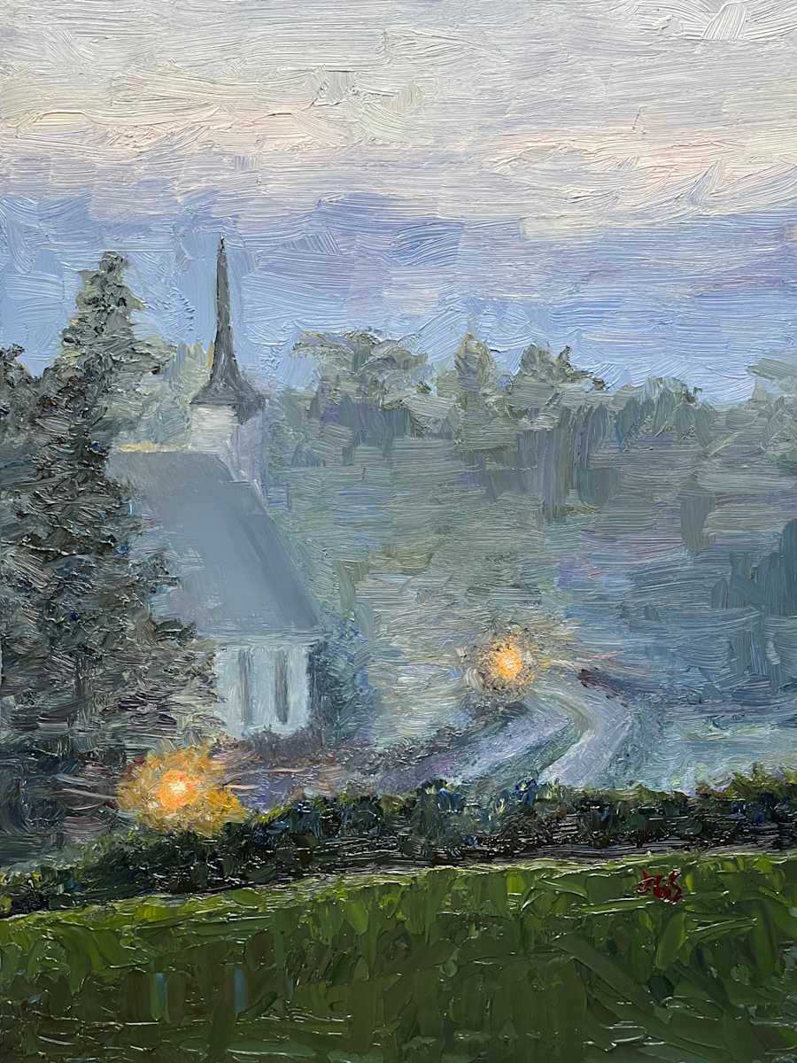 Foggy Evening, Squirrel Chapel by Jennifer Gorman-Strawbridge 
