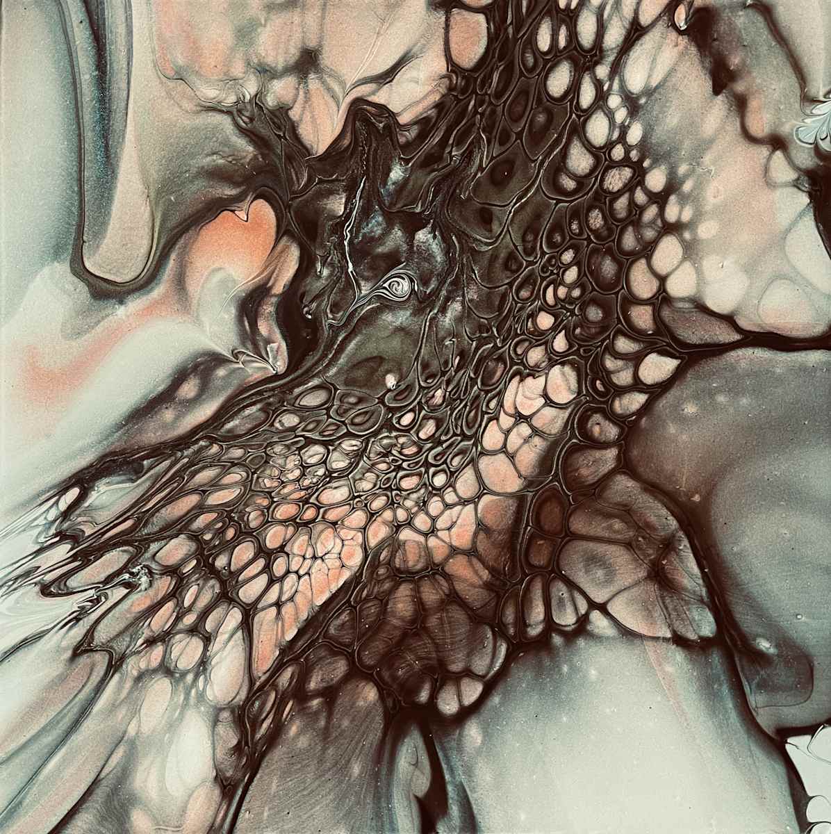 Petrified Bloom by Martin Relton  Image: Petrified Bloom -Acrylic on tile