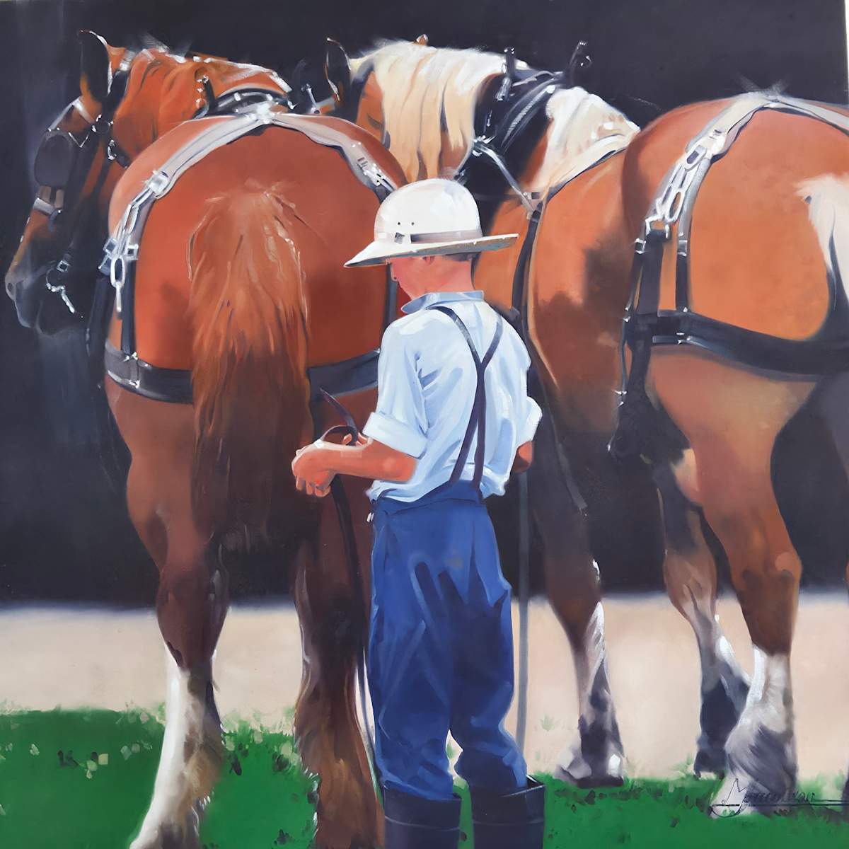 Boy Waiting With Horses by Matthew Jacobson 