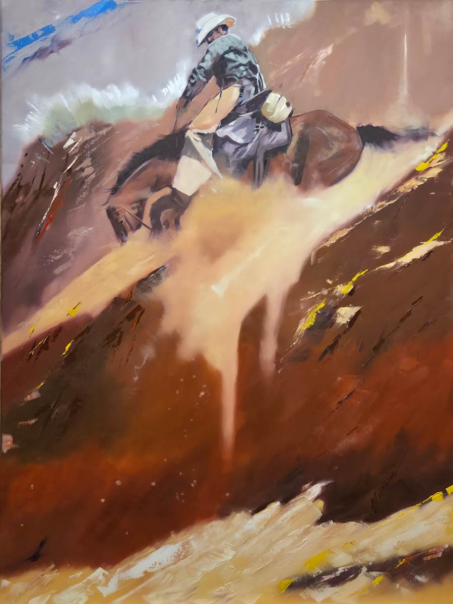 Cowboy on sand hill by Matthew Jacobson, Image 1.