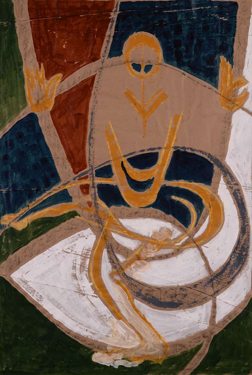 Dancing Figure with Lines by Aditya Prakash (1924-2008), Image 2.
