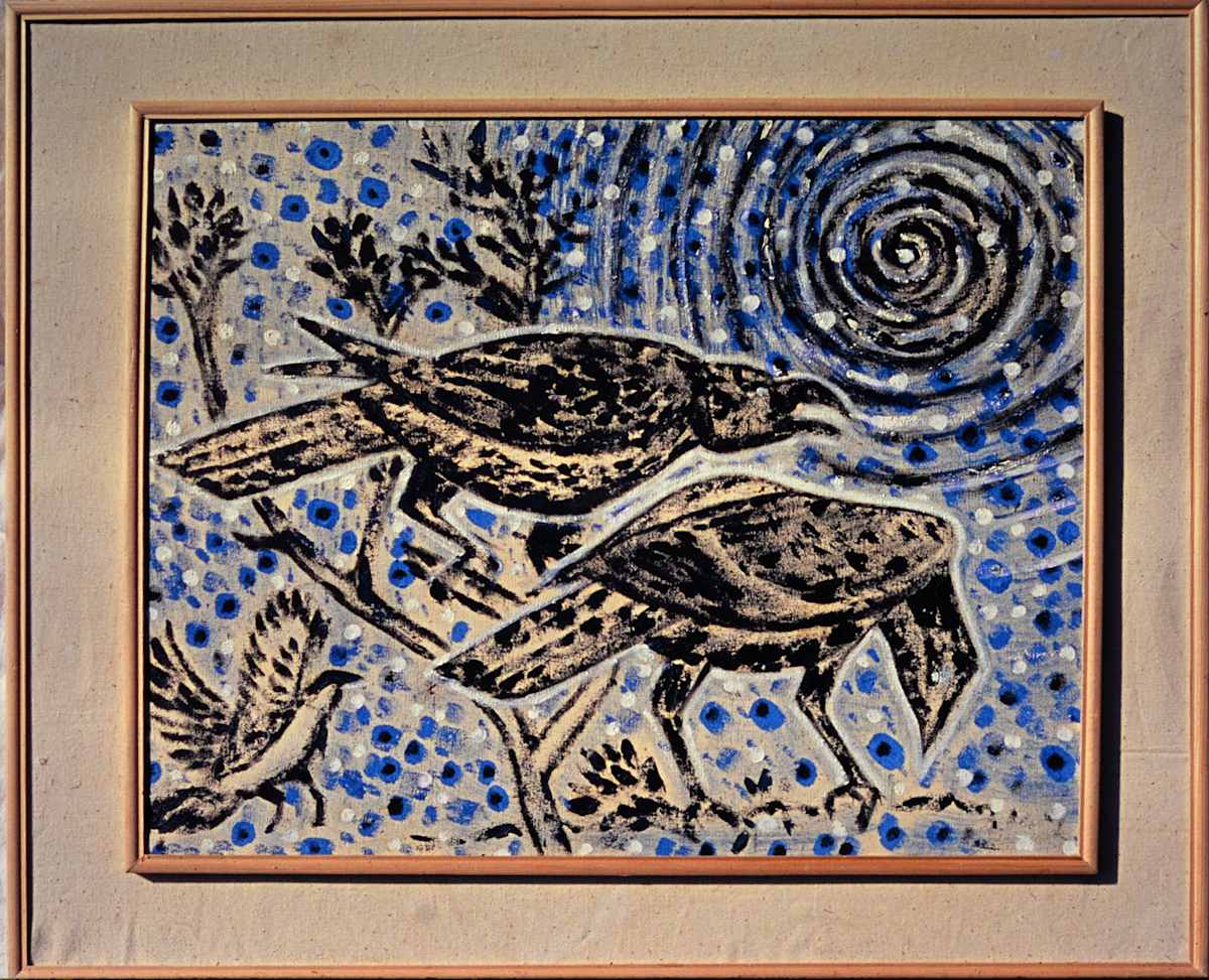 Crows and Cosmos by Aditya Prakash (1924-2008) 