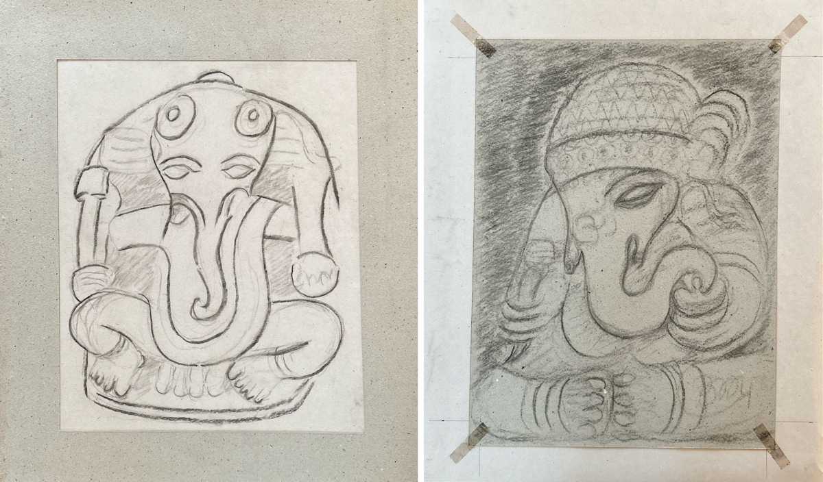 Ganesha_double sided by Aditya Prakash (1924-2008), Image 3.