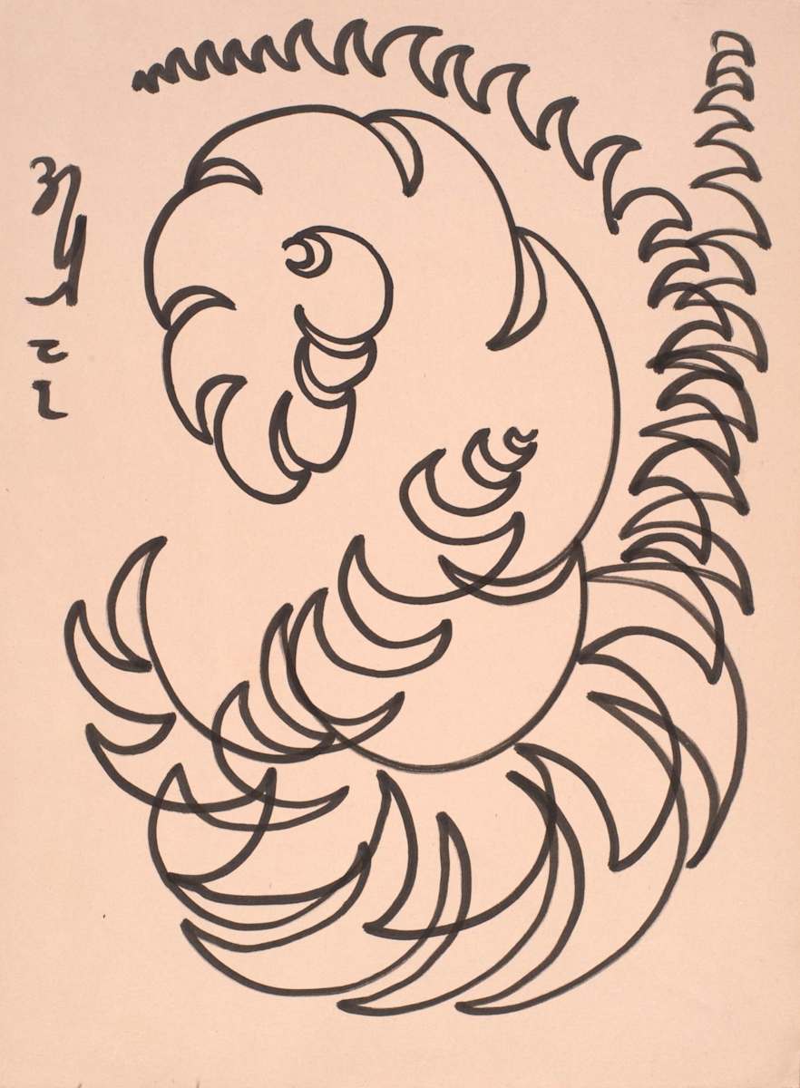 Receding Spirals by Aditya Prakash (1924-2008) 