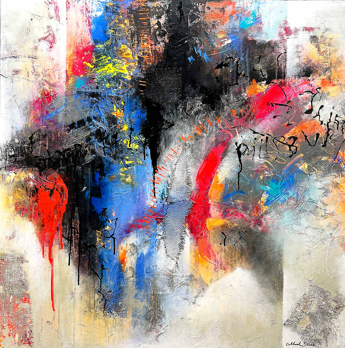 Transformed Energy by Mary Ellen Calland Strack  Image: Acrylic Mixed Media on Wood Panel