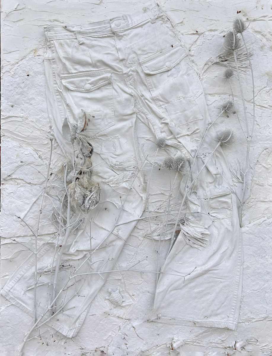 Self Portrait by Mary Ellen Calland Strack  Image: These Jeans foraged through streams and forrest for the love of nature.
