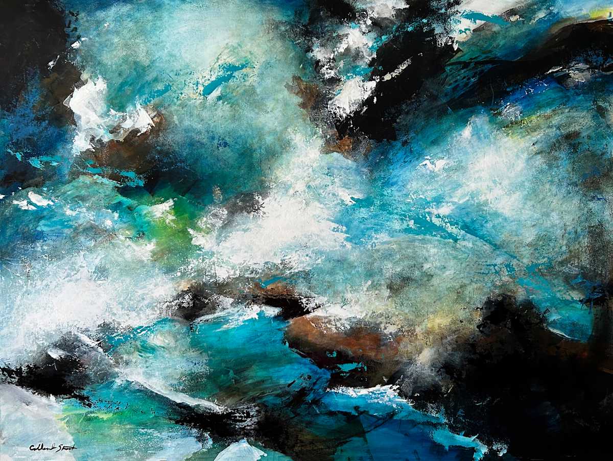 Stepping Stones by Mary Ellen Calland Strack  Image: Acrylic Abstract Landscape