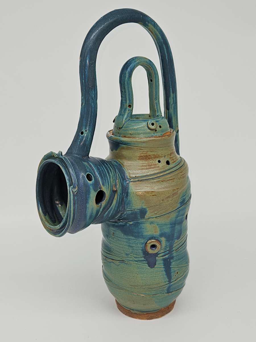 Life Vessels: Unusable Teapot Series - Denim Teapot 12 by JOHN H GOOD 