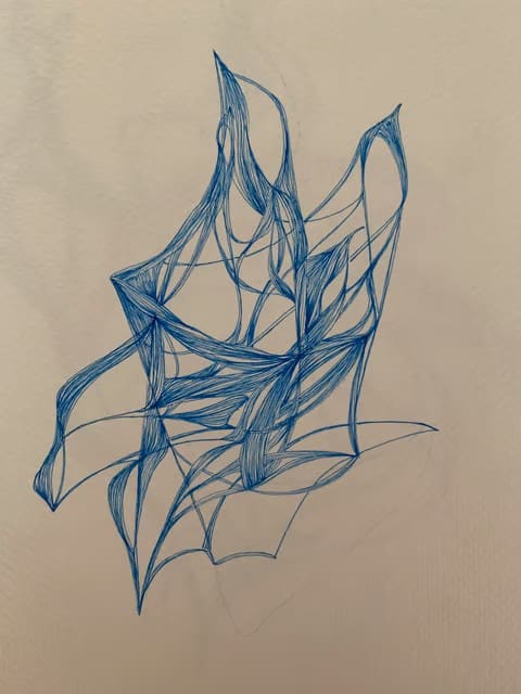 Blue Sky, Good Earth by Barbara Wentzell Jaquith  Image: Blue Sky: A curvaceous abstract Micron Pen drawing 