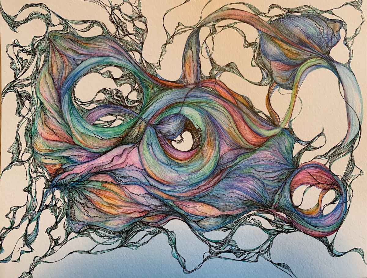 Form and Formless by Barbara Wentzell Jaquith  Image: Inspired by the interconnectedness of tree roots and how they communicate with one another.  They ground and support each other. 