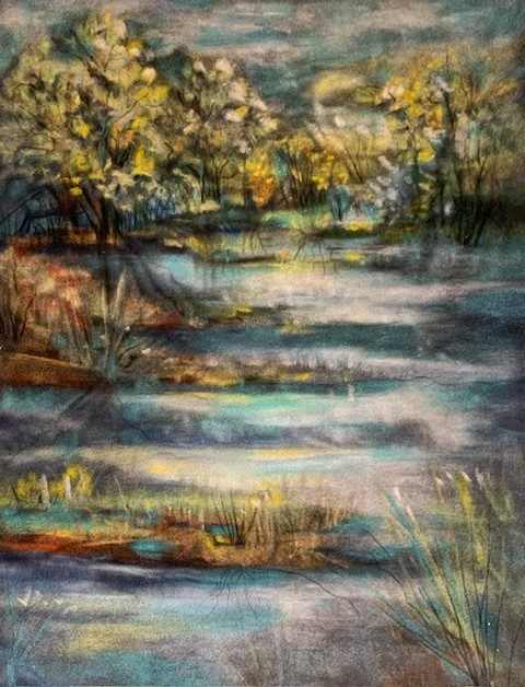 The Creek at Dusk by Barbara Wentzell Jaquith  Image: The Creek changes moods as day becomes dusk.