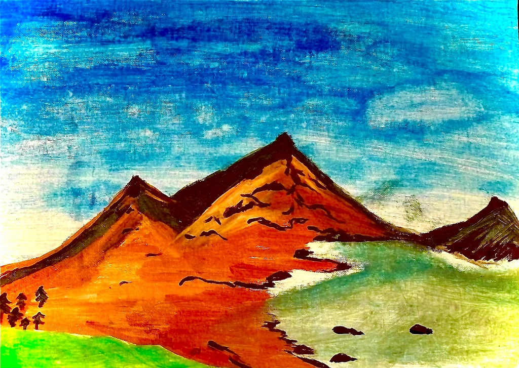 Mountains in the Blue Sky by Aaryan S  Image: Mountains in the Blue Sky