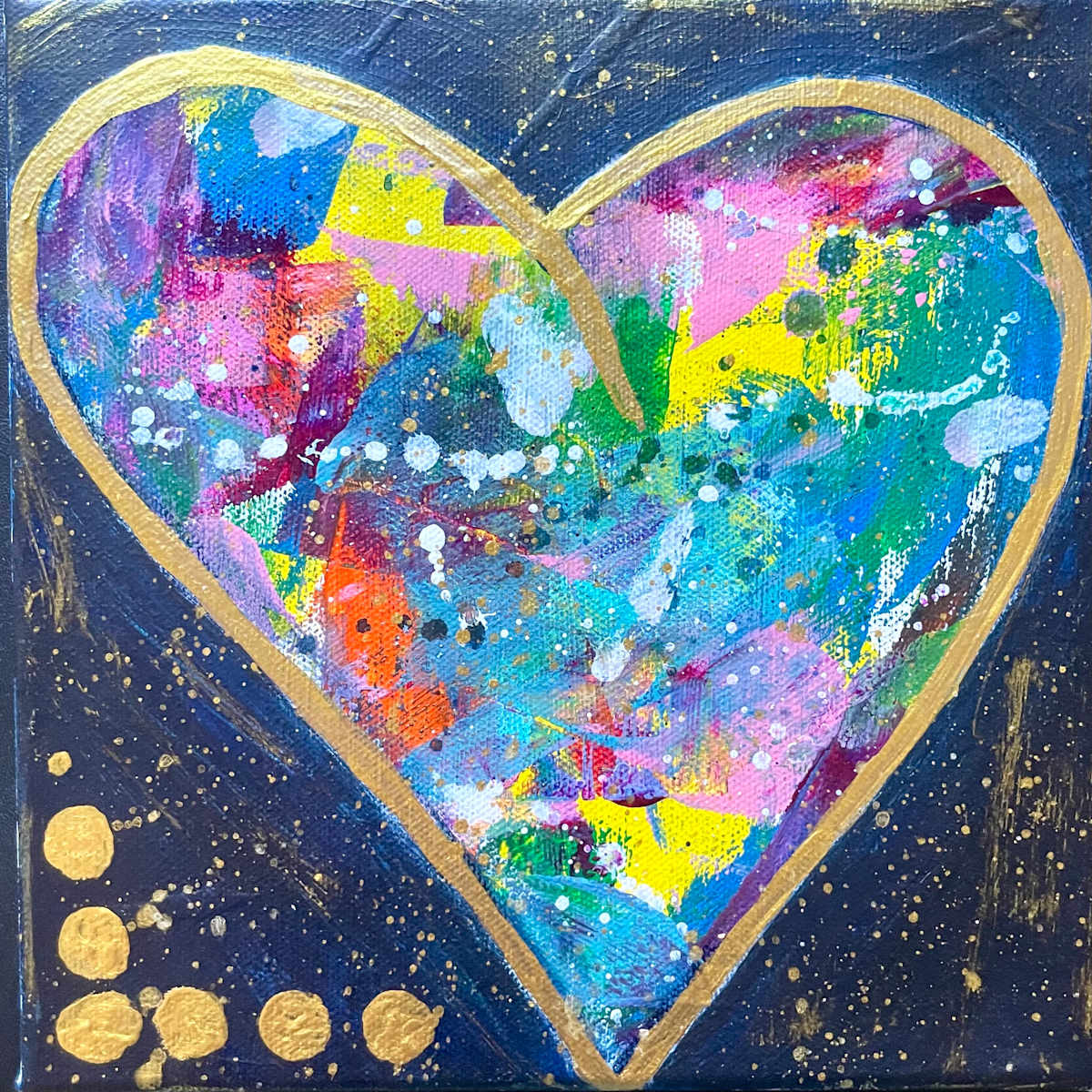 Blue and Gold Heart by Kerrie Neumann 