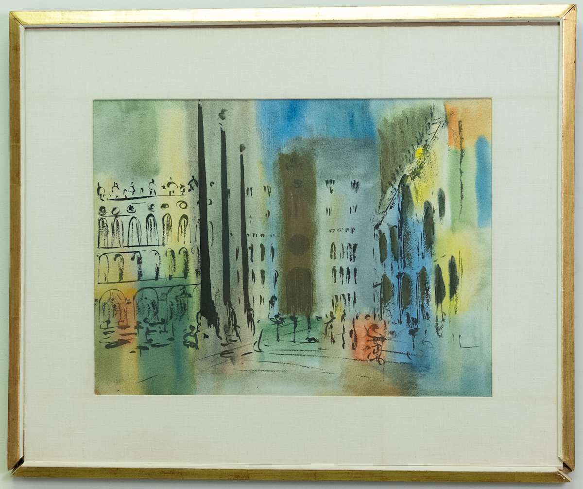 An Italian Square by Unknown (20th C. European School) 