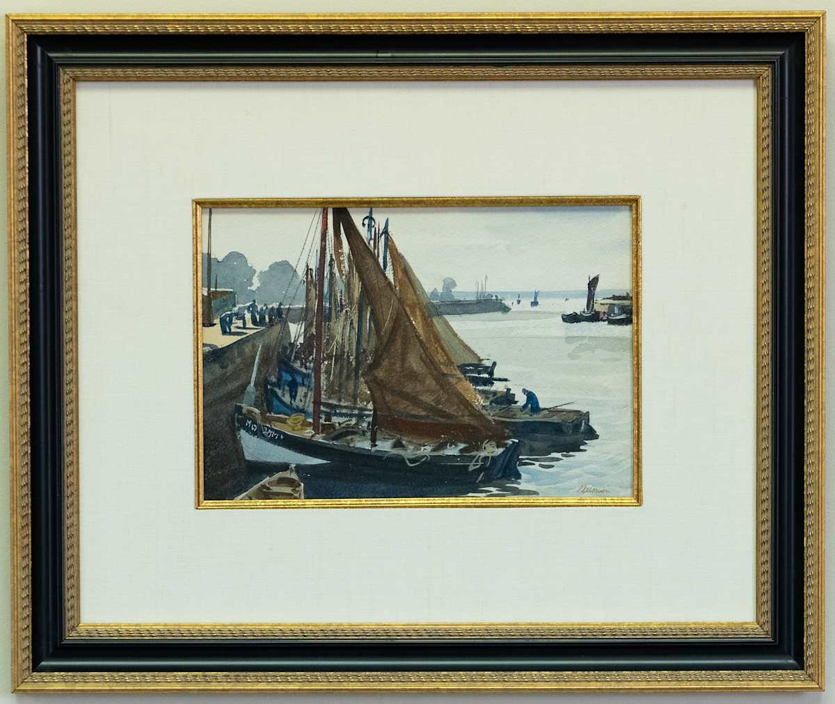 Fishing Boats -- Honfleur by Ogden M. Pleissner 