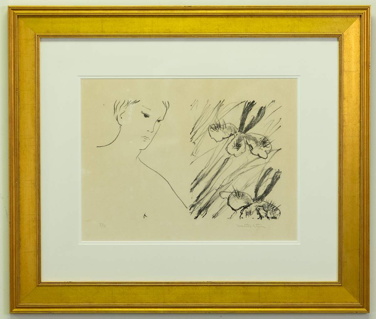 Man and flowers by Walter Stein 