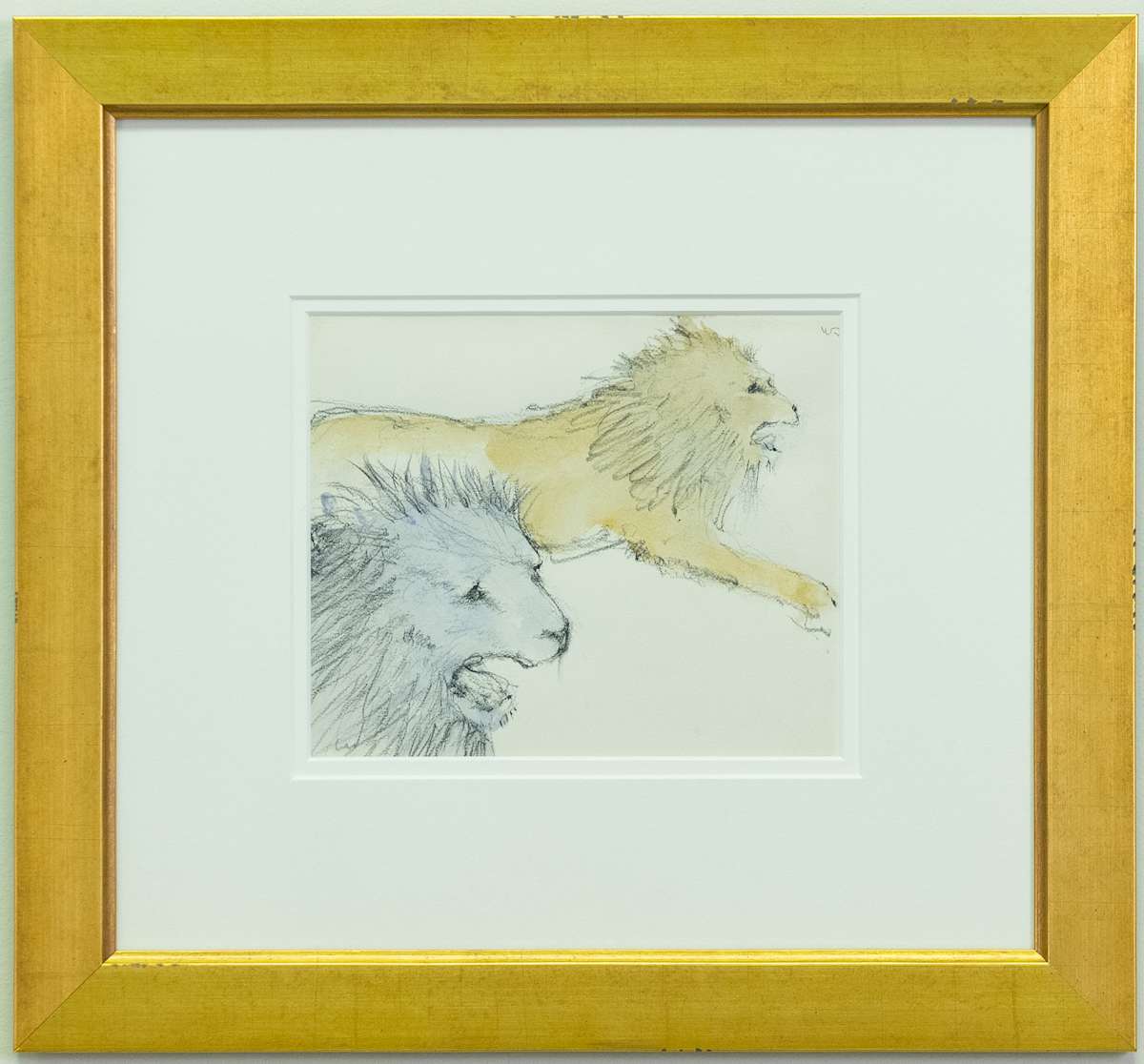 Reclining Lions by Walter Stein 