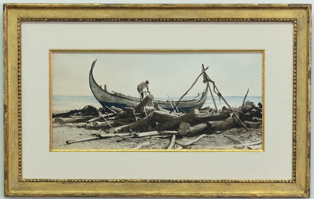 The Boat Builders (Portugal) by Ogden M. Pleissner 