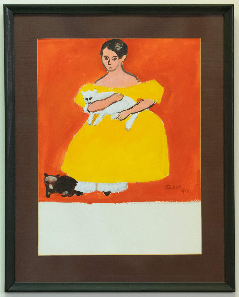 Young Lady with Cat by Richard Derby Tucker 