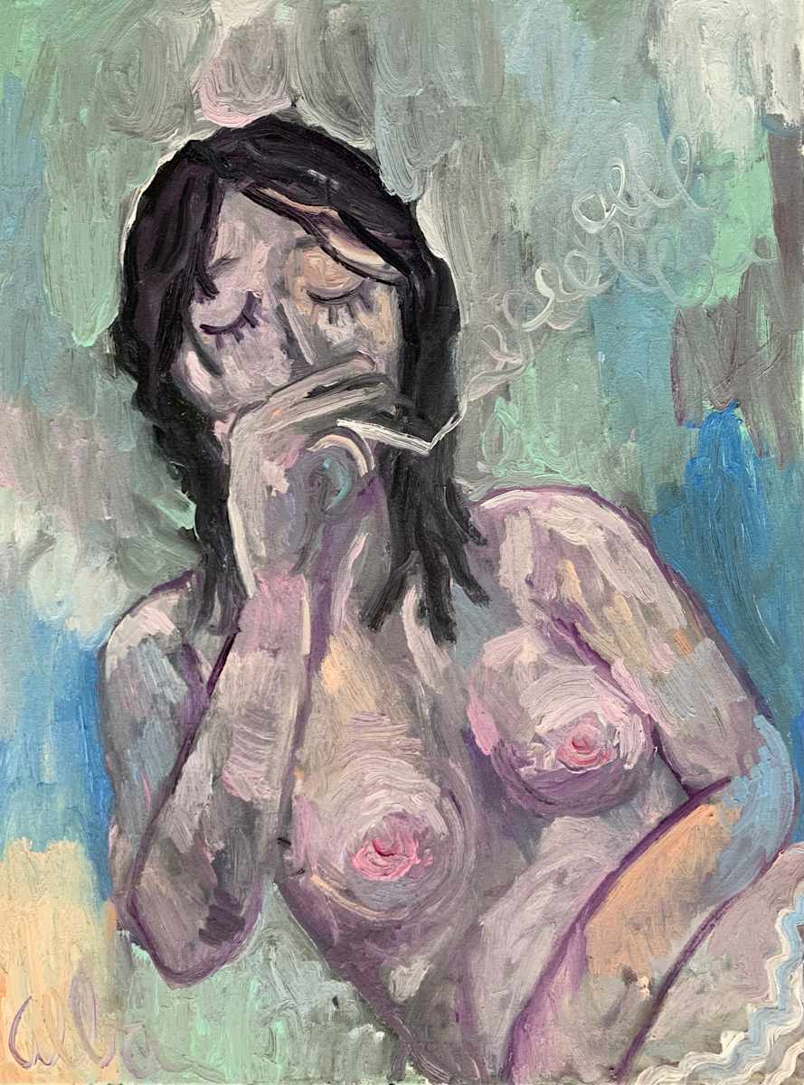 Reclining Nude In Bed by andrew alba 