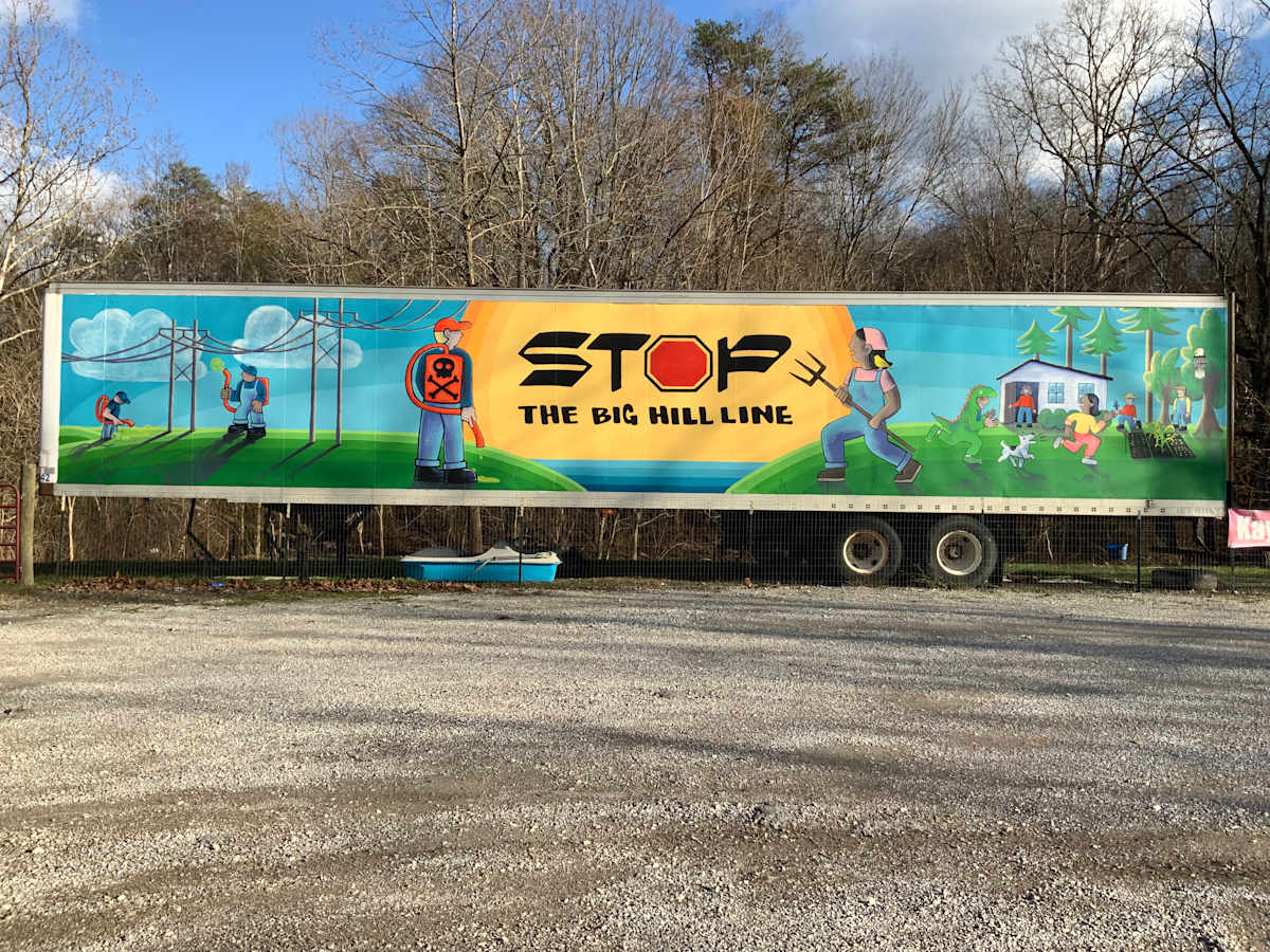 Stop the Bighill Line Mural by bugz fraugg 