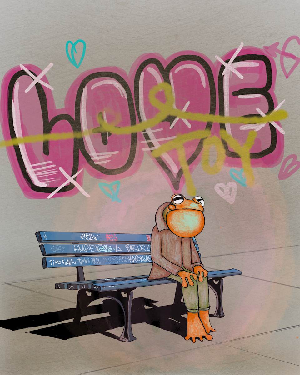 a frog in a broken world by bugz fraugg 