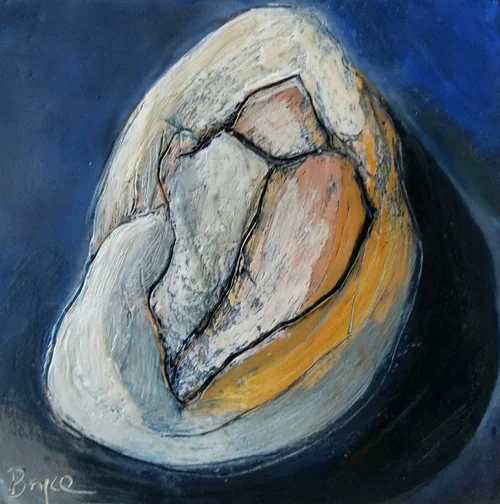 Rocks I Have Known: Seashell by Phyllis Bryce Ely  Image: rock portrait with seashell