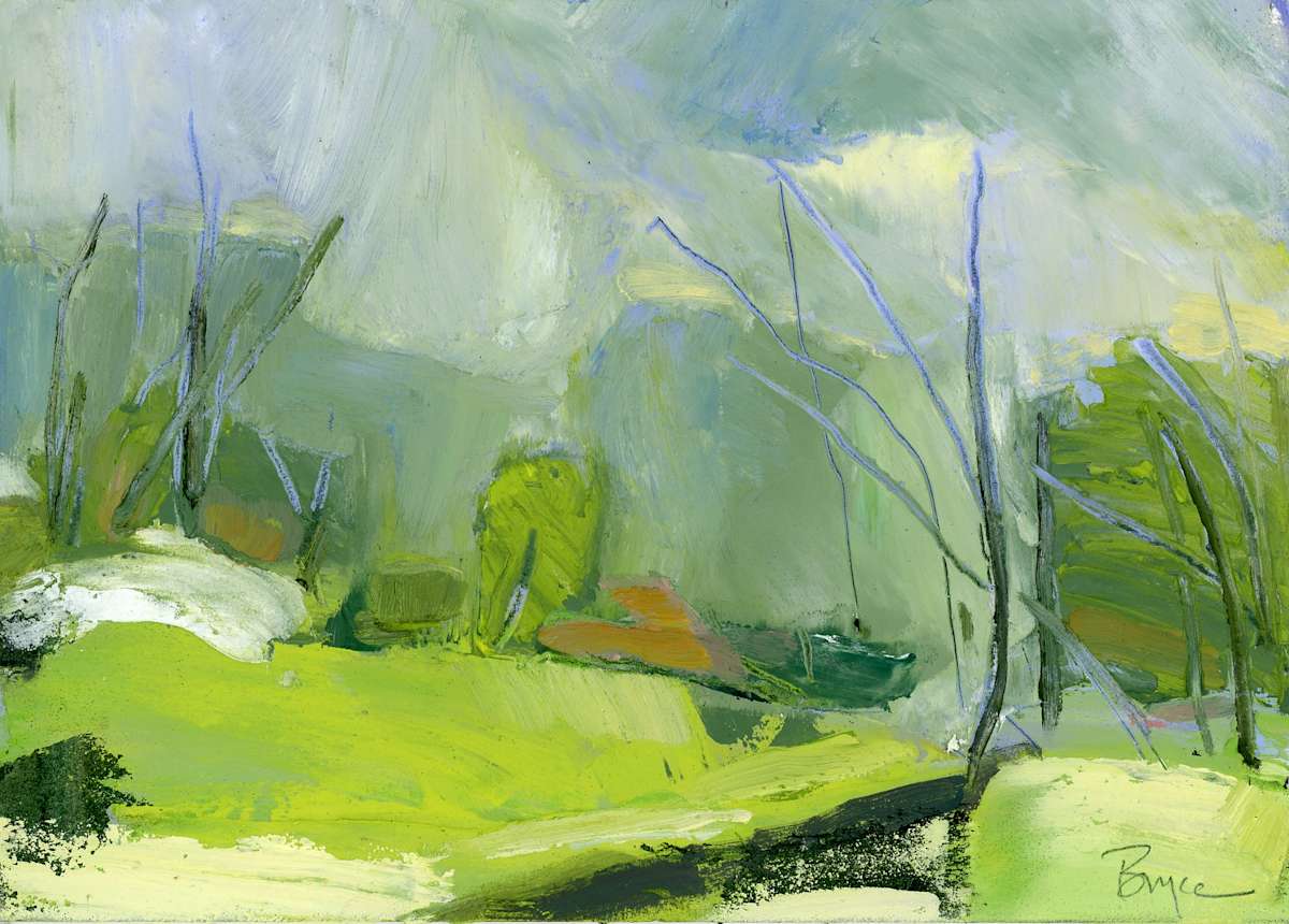 Saltonstall Rain by Phyllis Bryce Ely  Image: Rainy plein air morning at Saltonstall Arts Foundation, Ithaca, NY