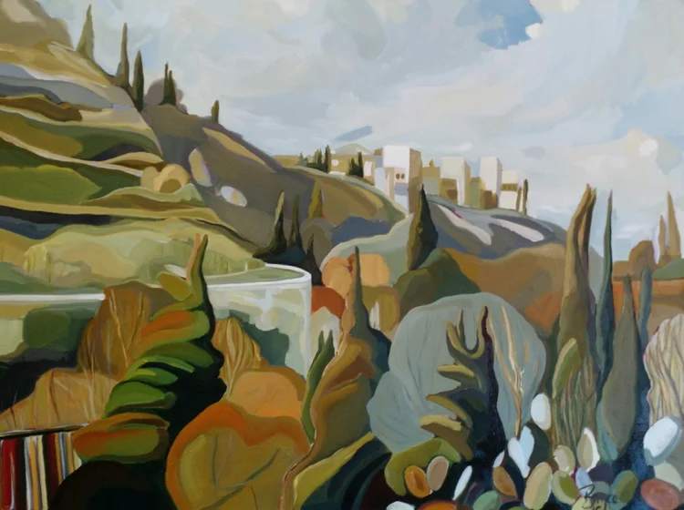 Albaicin Hillside with Alhambra by Phyllis Bryce Ely  Image: Hillside in Granada, Spain