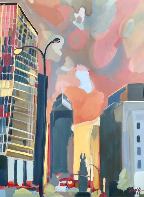 ROC Summer Sky by Phyllis Bryce Ely  Image: Rochester skyline on a hot summer night