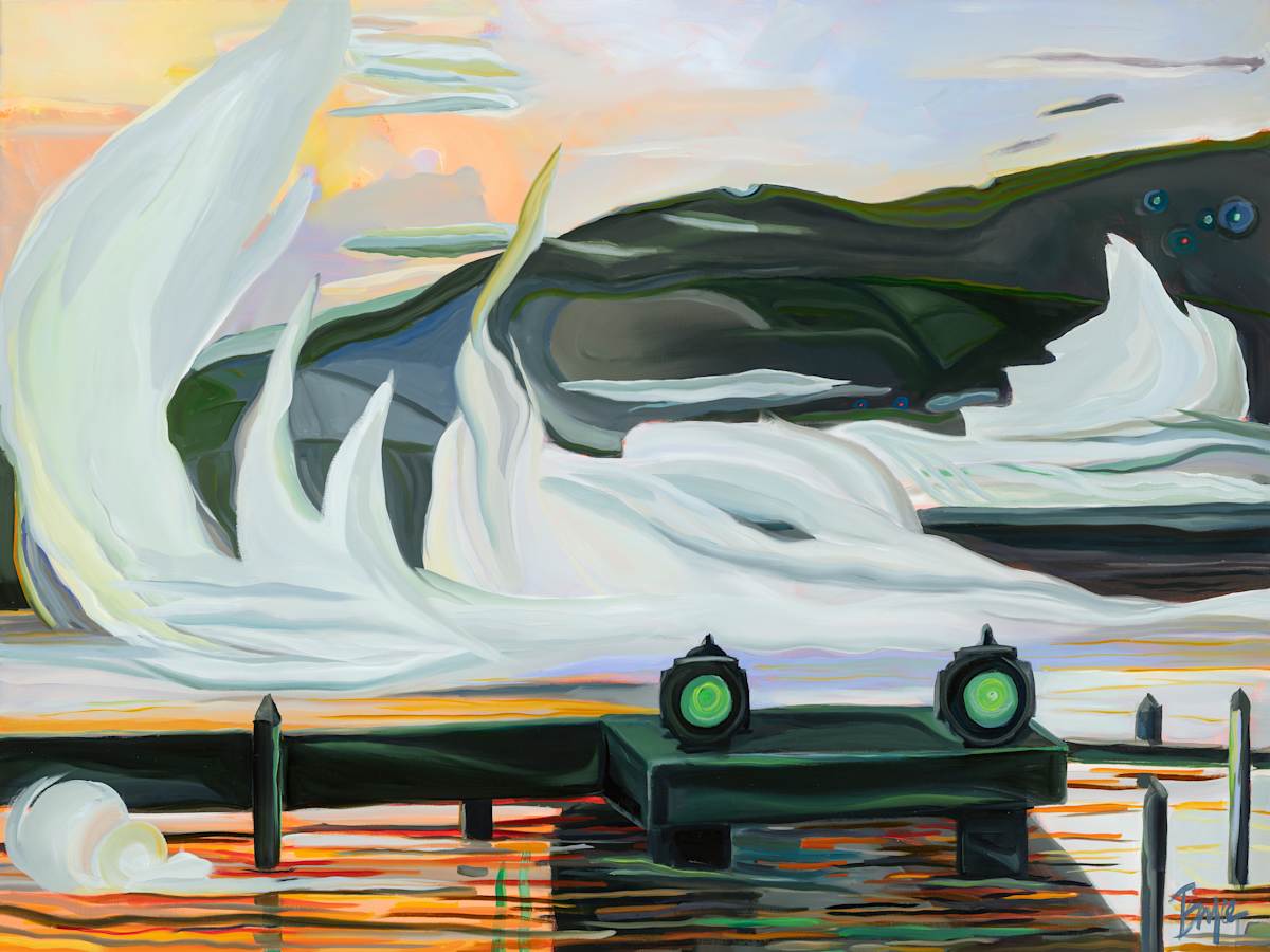 Lake Frost and Lanterns by Phyllis Bryce Ely  Image: Keuka Lake morning with mist