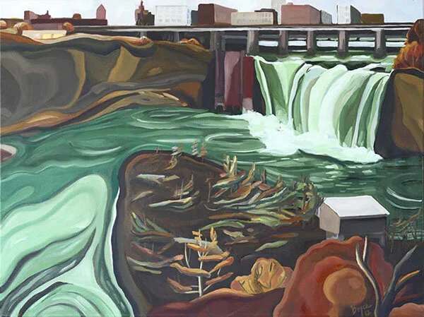 High Falls Autumn by Phyllis Bryce Ely  Image: Rochester's High Falls