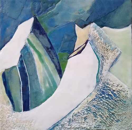 Ice Gazing by Phyllis Bryce Ely  Image: Ice formation, encaustic wax