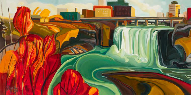 HIGH FALLS WITH RED by Phyllis Bryce Ely 