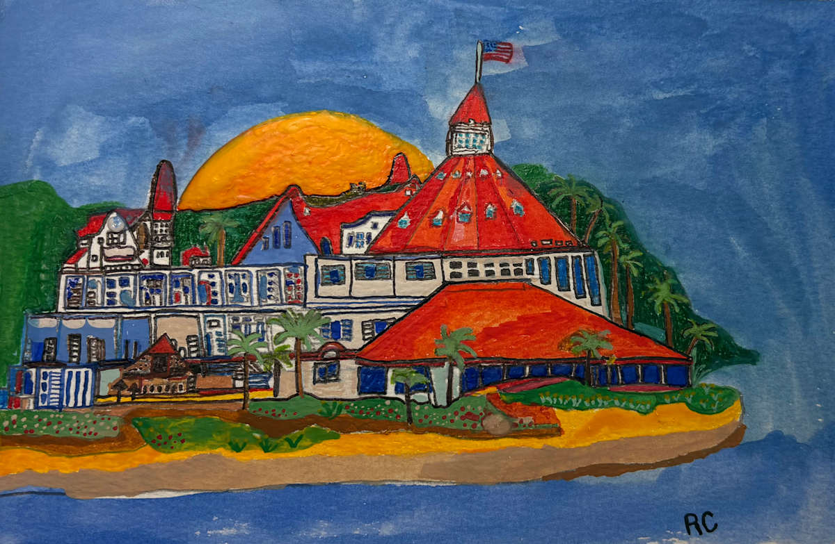 Hotel del Sunrise by Ray Carpenter  Image:  Hotel del Coronado
A Victorian beachfront masterpiece and historic celebrity getaway.
History: Opened in 1888, this National Historic Landmark on Coronado Island has hosted presidents, royalty, and Hollywood stars. One of the last remaining wooden beach resorts in the U.S.