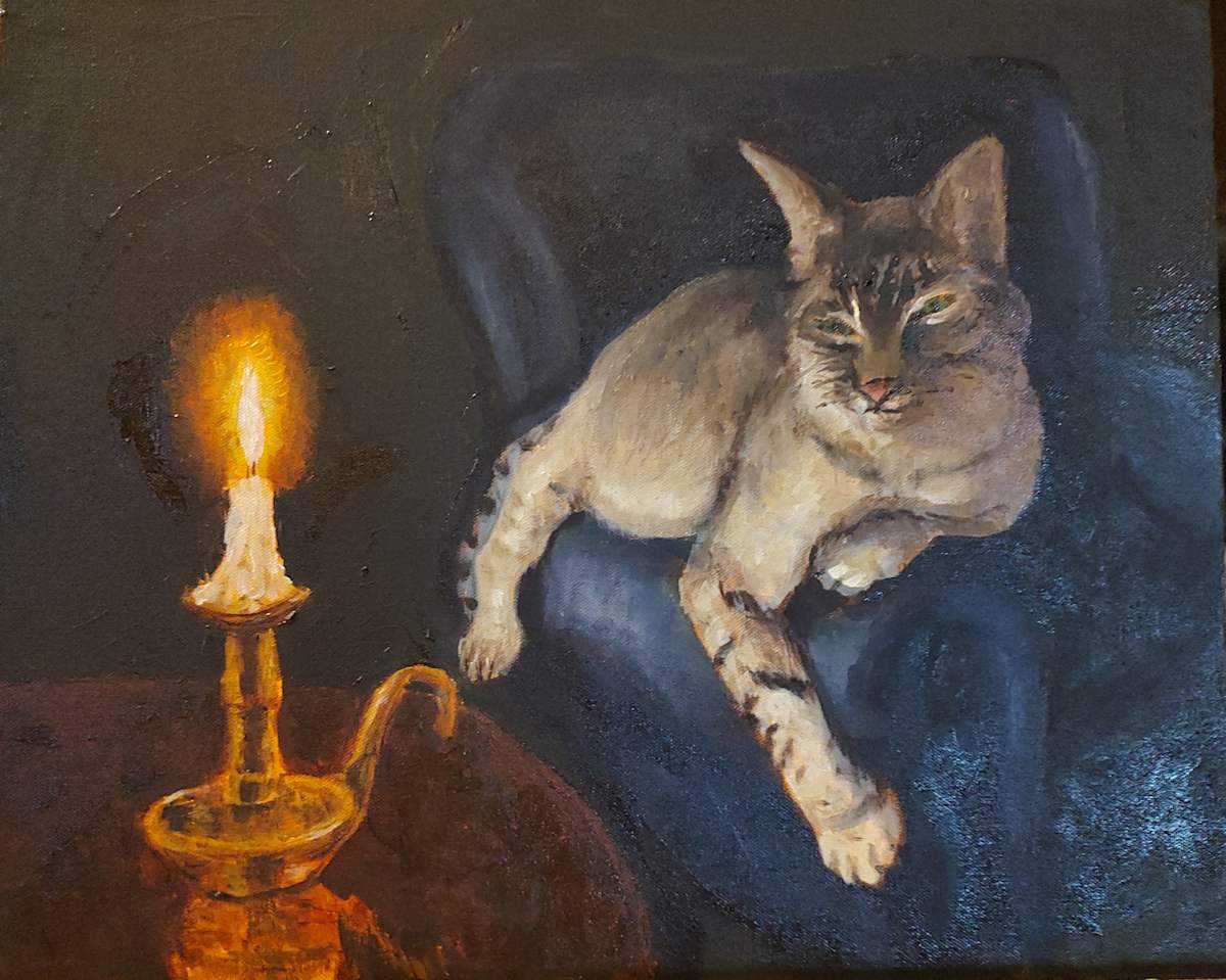 Cat and Candle by David L Boucher  Image: Cat and Candle 