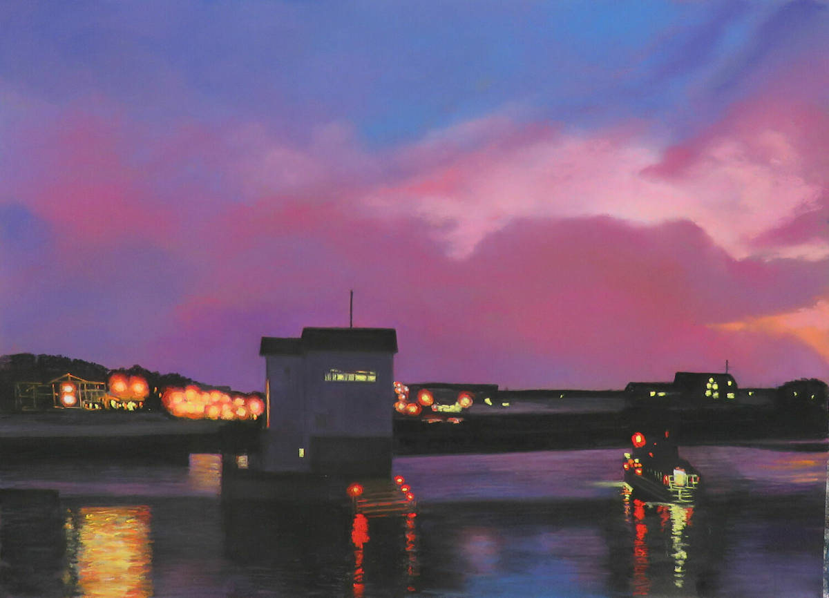 Nightfall at the Chincoteague Bridge by Alan Fink 