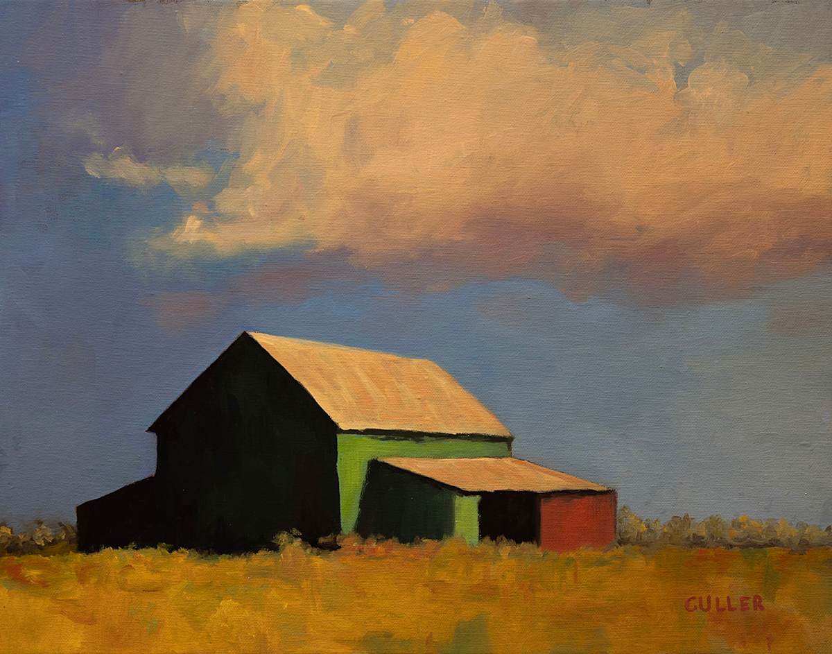 "Green Barn at Sunset" by Krissy Culler 