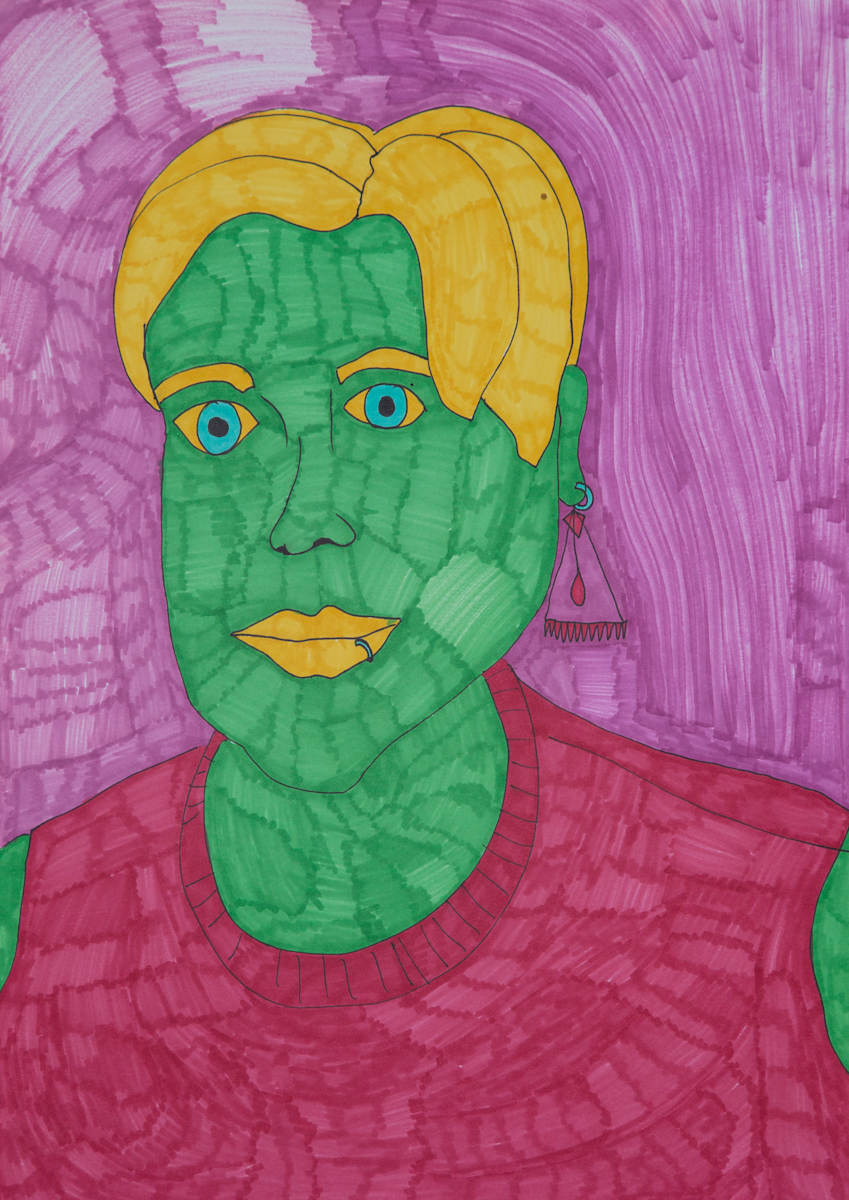 Queering by Caitlin Kozman  Image: Caitlin Kozman, Queering 018, 2022, 42 x 29.7 cm, marker on paper
