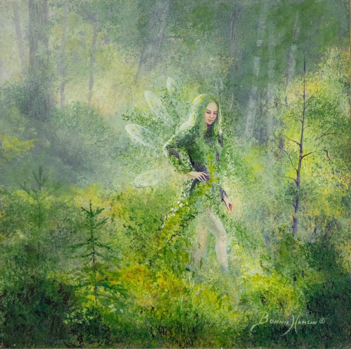 Forest Fairy Inner Peace by Bonnie Hamlin  Image: To walk in the sunbeams and feel total peace
