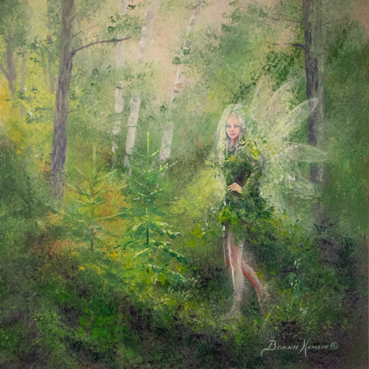 Forest Fairy Inner Spirit by Bonnie Hamlin  Image: Wondering the forest paths finding peace, connecting with nature