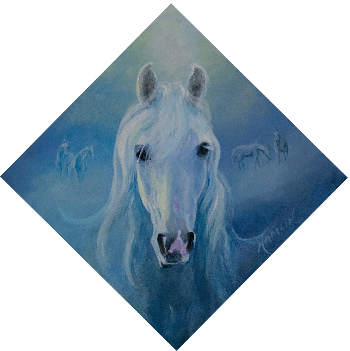 Little Gem Friends in the Mist by Bonnie Hamlin  Image: Gentle eyes and a flowing mane